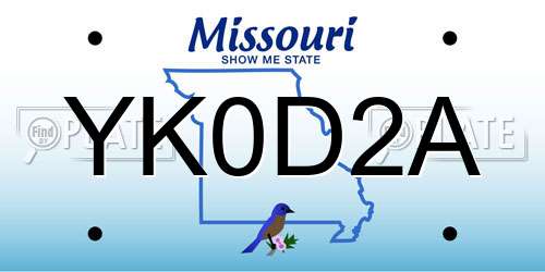YK0D2A Missouri License Plate