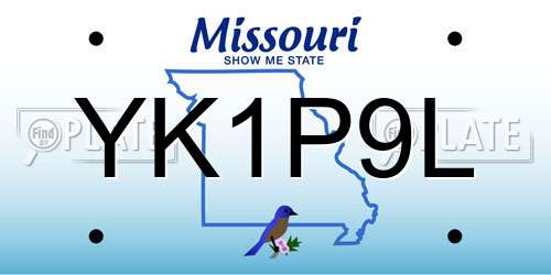 YK1P9L Missouri License Plate
