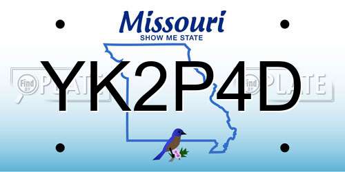 YK2P4D Missouri License Plate