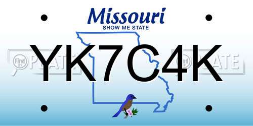 YK7C4K Missouri License Plate
