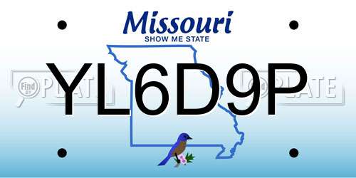 YL6D9P Missouri License Plate