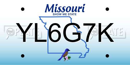 YL6G7K Missouri License Plate