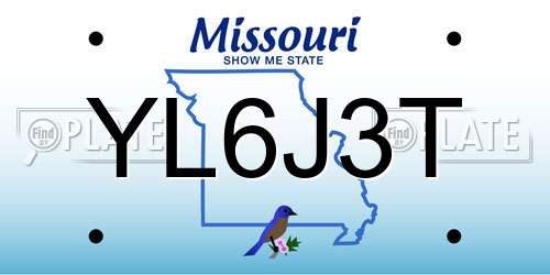 YL6J3T Missouri License Plate