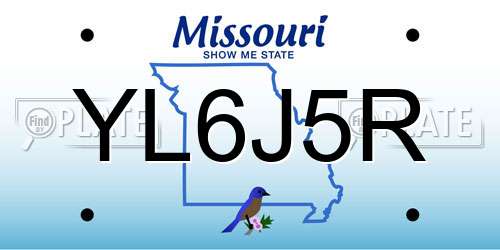 YL6J5R Missouri License Plate