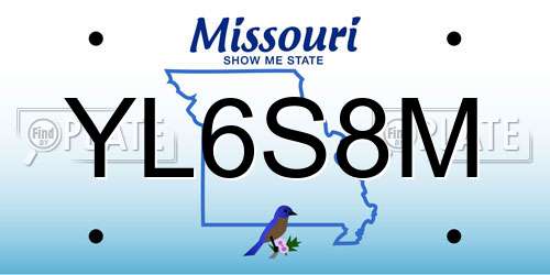 YL6S8M Missouri License Plate