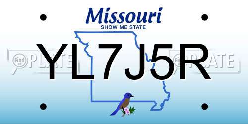 YL7J5R Missouri License Plate