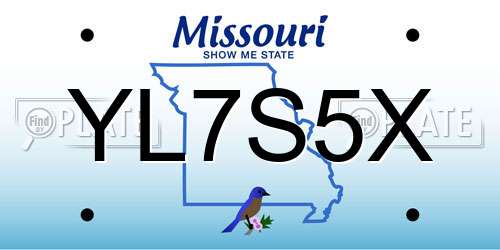 YL7S5X Missouri License Plate