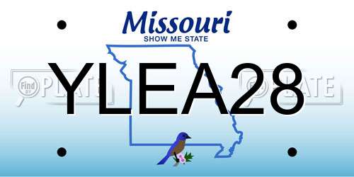 YLEA28 Missouri License Plate