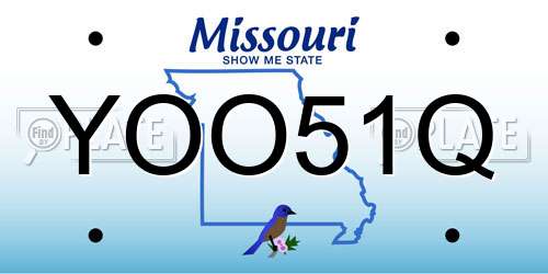 YOO51Q Missouri License Plate