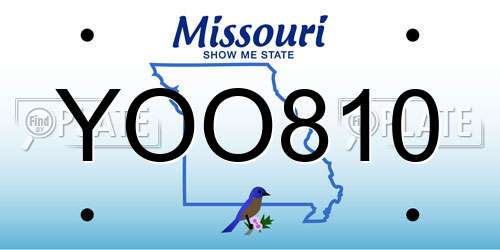 YOO810 Missouri License Plate