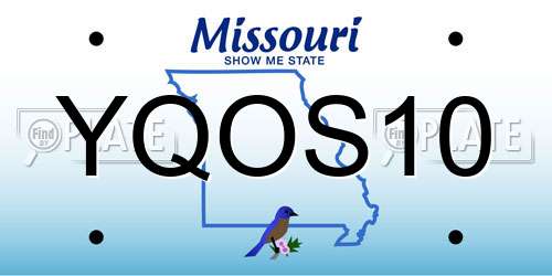 YQOS10 Missouri License Plate