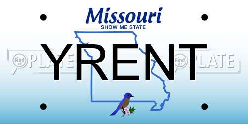 YRENT Missouri License Plate
