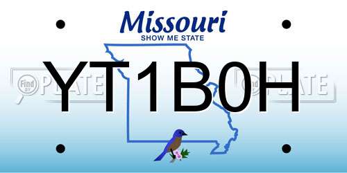 YT1B0H Missouri License Plate