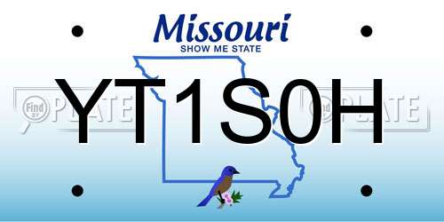 YT1S0H Missouri License Plate