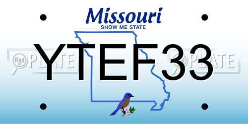 YTEF33 Missouri License Plate