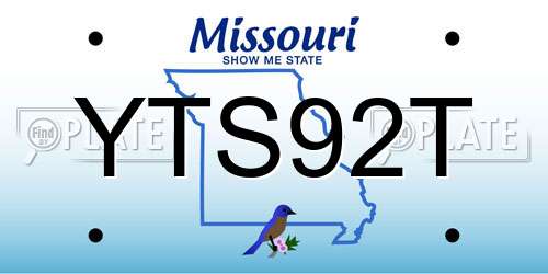 YTS92T Missouri License Plate
