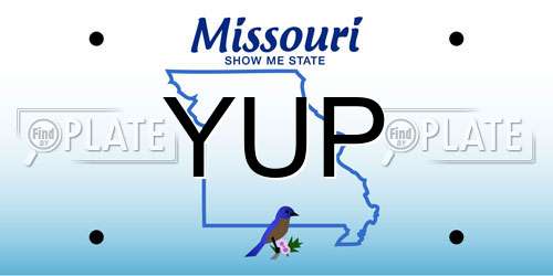 YUP Missouri License Plate