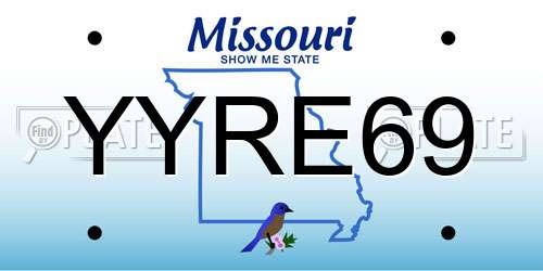 YYRE69 Missouri License Plate