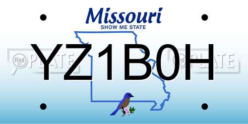 YZ1B0H Missouri License Plate