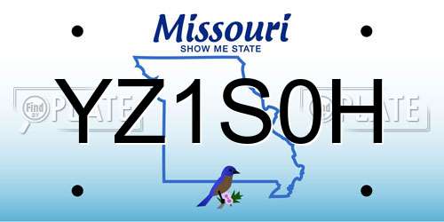 YZ1S0H Missouri License Plate