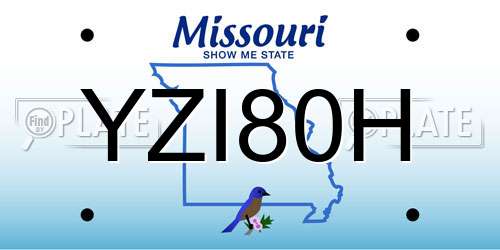 YZI80H Missouri License Plate
