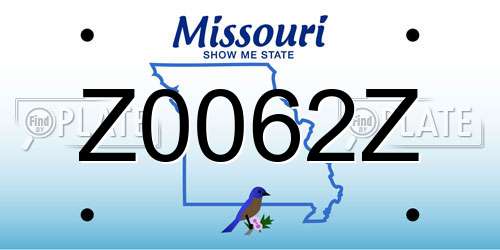 Z0062Z Missouri License Plate