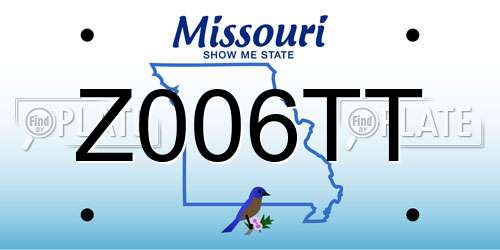 Z006TT Missouri License Plate