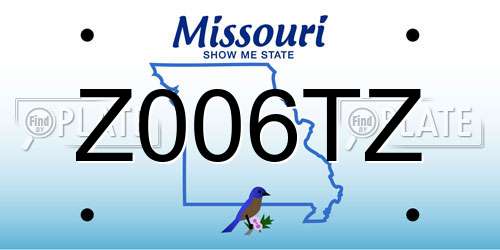 Z006TZ Missouri License Plate