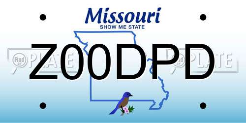 Z00DPD Missouri License Plate