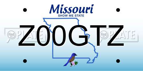 Z00GTZ Missouri License Plate