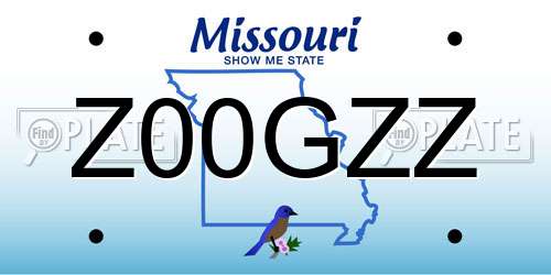 Z00GZZ Missouri License Plate