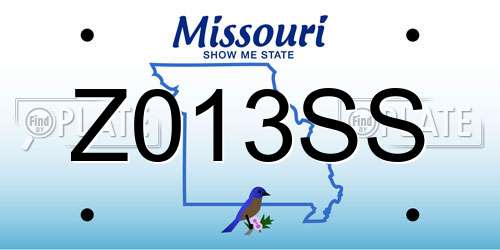 Z013SS Missouri License Plate