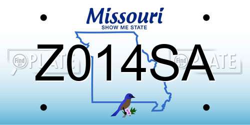 Z014SA Missouri License Plate