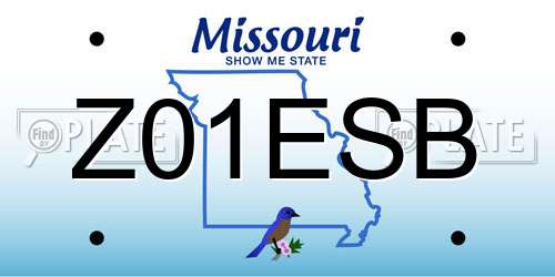 Z01ESB Missouri License Plate