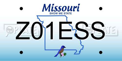 Z01ESS Missouri License Plate