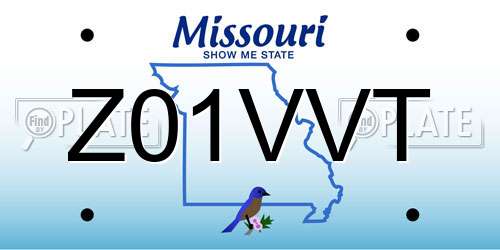 Z01VVT Missouri License Plate