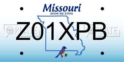 Z01XPB Missouri License Plate