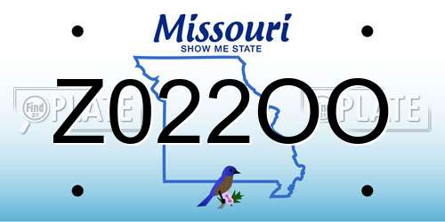 Z022OO Missouri License Plate