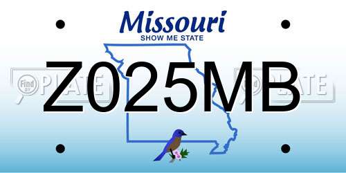 Z025MB Missouri License Plate