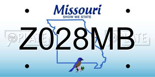 Z028MB Missouri License Plate