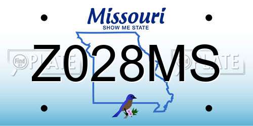 Z028MS Missouri License Plate