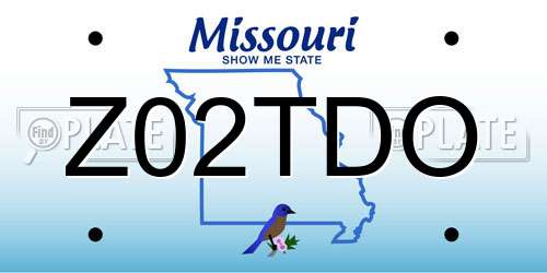 Z02TDO Missouri License Plate