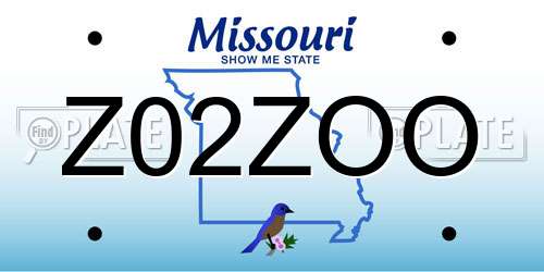 Z02ZOO Missouri License Plate
