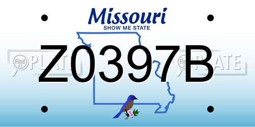 Z0397B Missouri License Plate