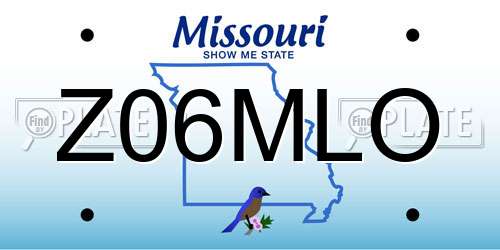 Z06MLO Missouri License Plate