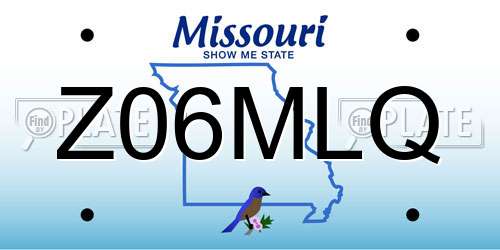Z06MLQ Missouri License Plate