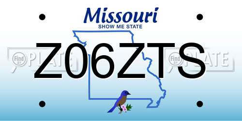 Z06ZTS Missouri License Plate