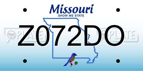 Z072DO Missouri License Plate