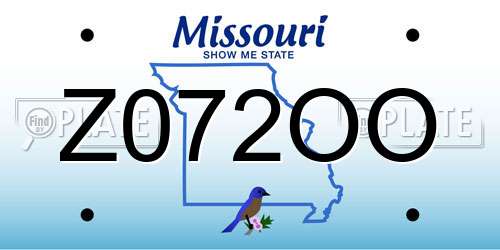 Z072OO Missouri License Plate