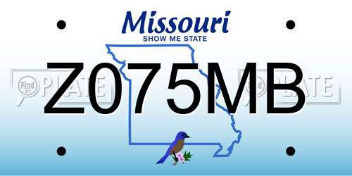 Z075MB Missouri License Plate